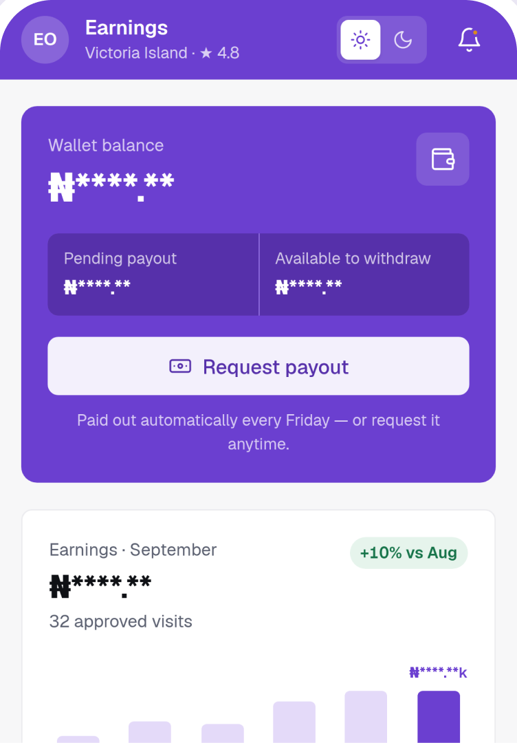 Pynpoint Agent app — earnings and payouts